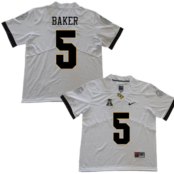 Men #5 Jarrad Baker UCF Knights College Football Jerseys Sale-White - Click Image to Close